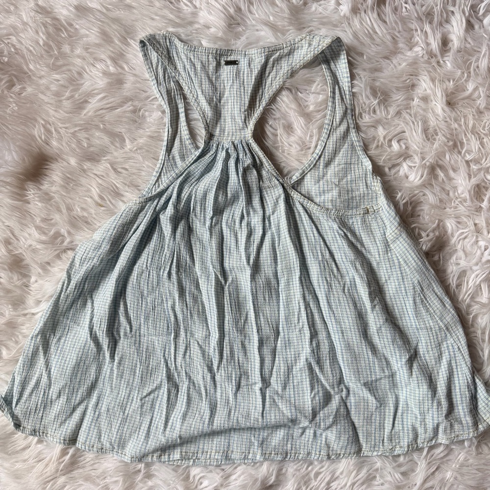 O’Neill Meyer top smocked blouse tank top light blue and white XS - Picture 3 of 5